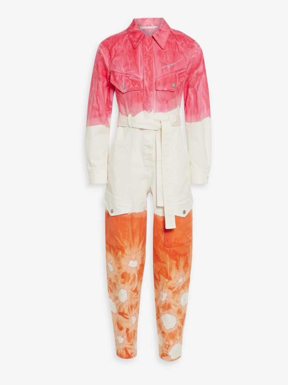 NWT Stella McCartney ‘Tie-Dyed Denim Jumpsuit’ in Pink & Orange Size 0